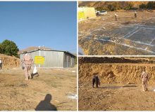 عملیات جانمایی و گچ ریزی مدرسه ساوان