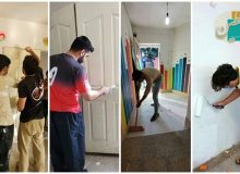 رنگ‌آمیزی و ترمیم کلاس ها در روستای محمودآباد